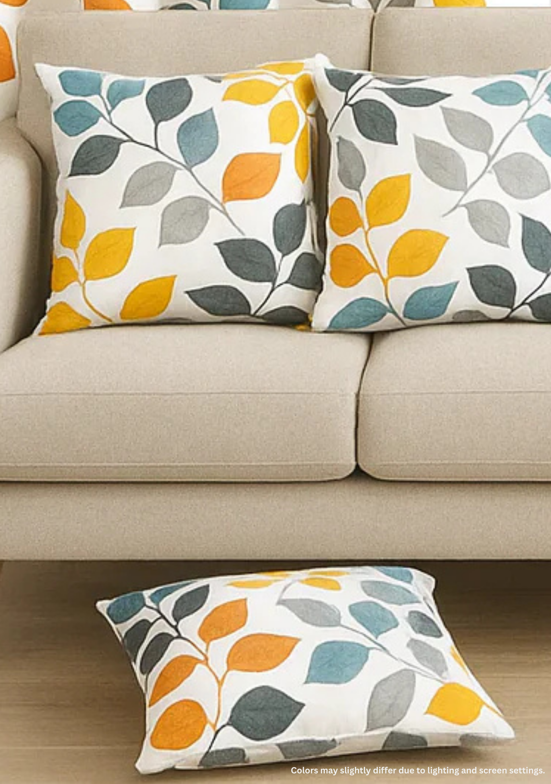 Autumn Glow – Leaf Print Curtain & Cushion Set by Gypsee Life
