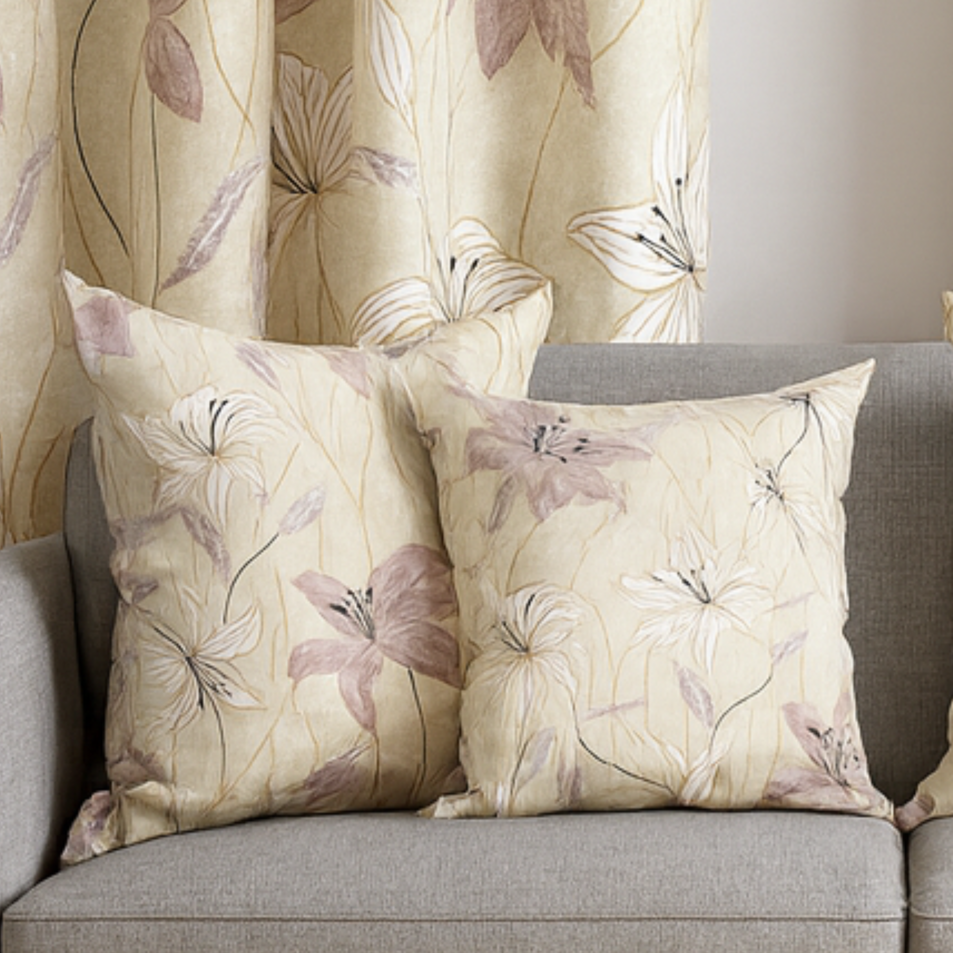Lily Vatika – Floral Curtain & Cushion Set by Gypsee Life